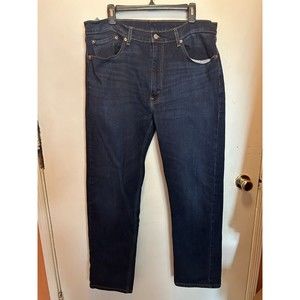 Levi's Mens 505 Regular Fit Blue Jeans Dark Wash Blue Size 38x32